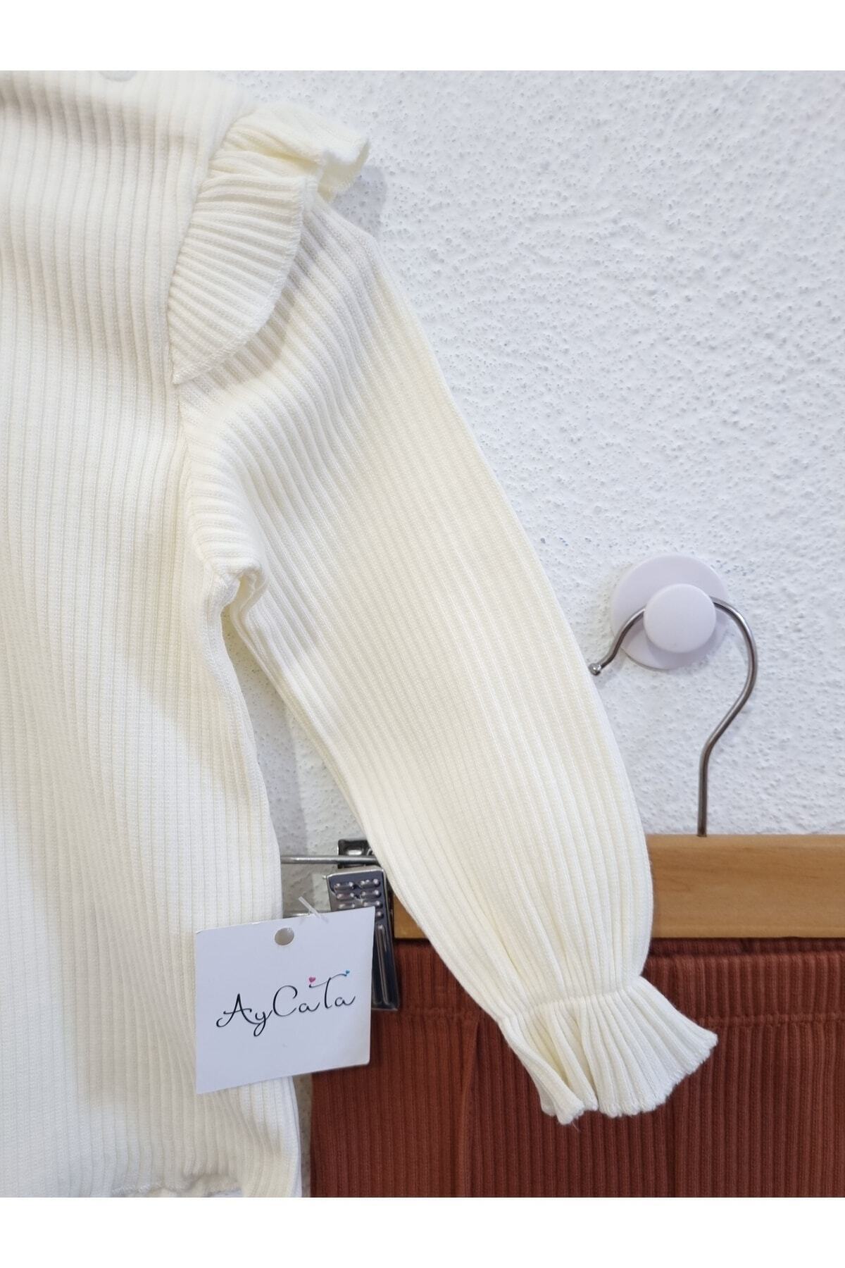 AyCaTa Basic Kaşkorse Omuzları Fırfırlı Tarz Fitilli Bebek Takım fotoğrafı 4 (önizleme)