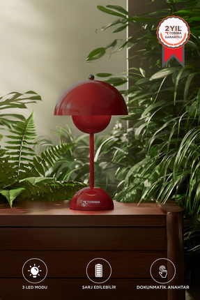 Torima LW-12 Şarjlı 3 Modlu Yuvarlak Masa Lambası Led Gece Lambası Kırmızı