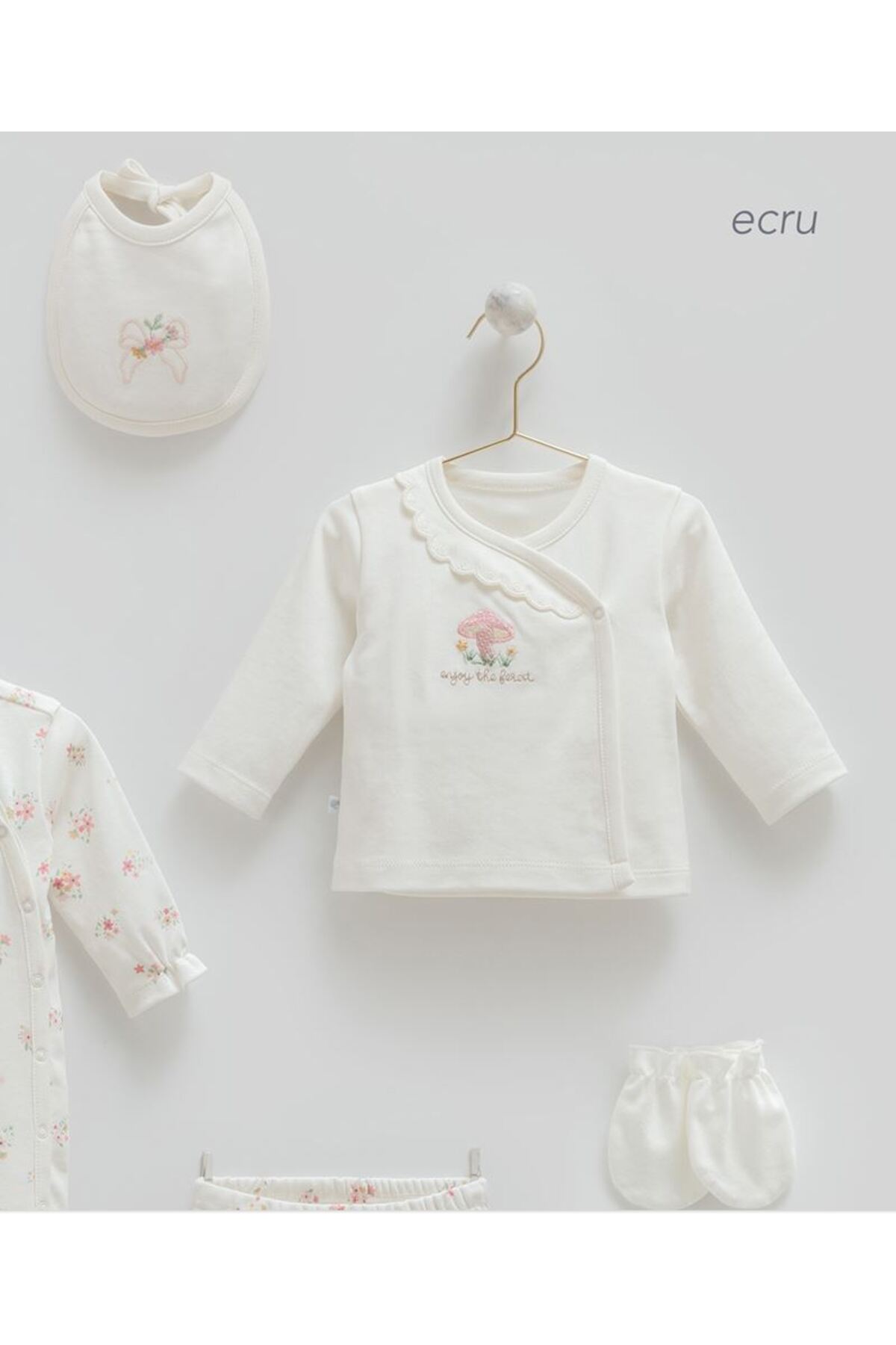 Caramell İncibaby % 100 Pamuk Flower 10'lu Kız Bebek Hastane Çıkış Seti New Season fotoğrafı 2 (önizleme)