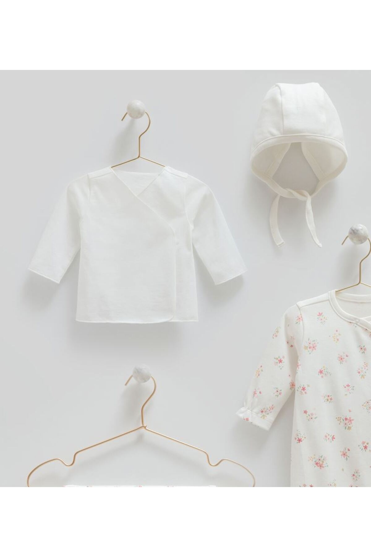 Caramell İncibaby % 100 Pamuk Flower 10'lu Kız Bebek Hastane Çıkış Seti New Season fotoğrafı 6 (önizleme)