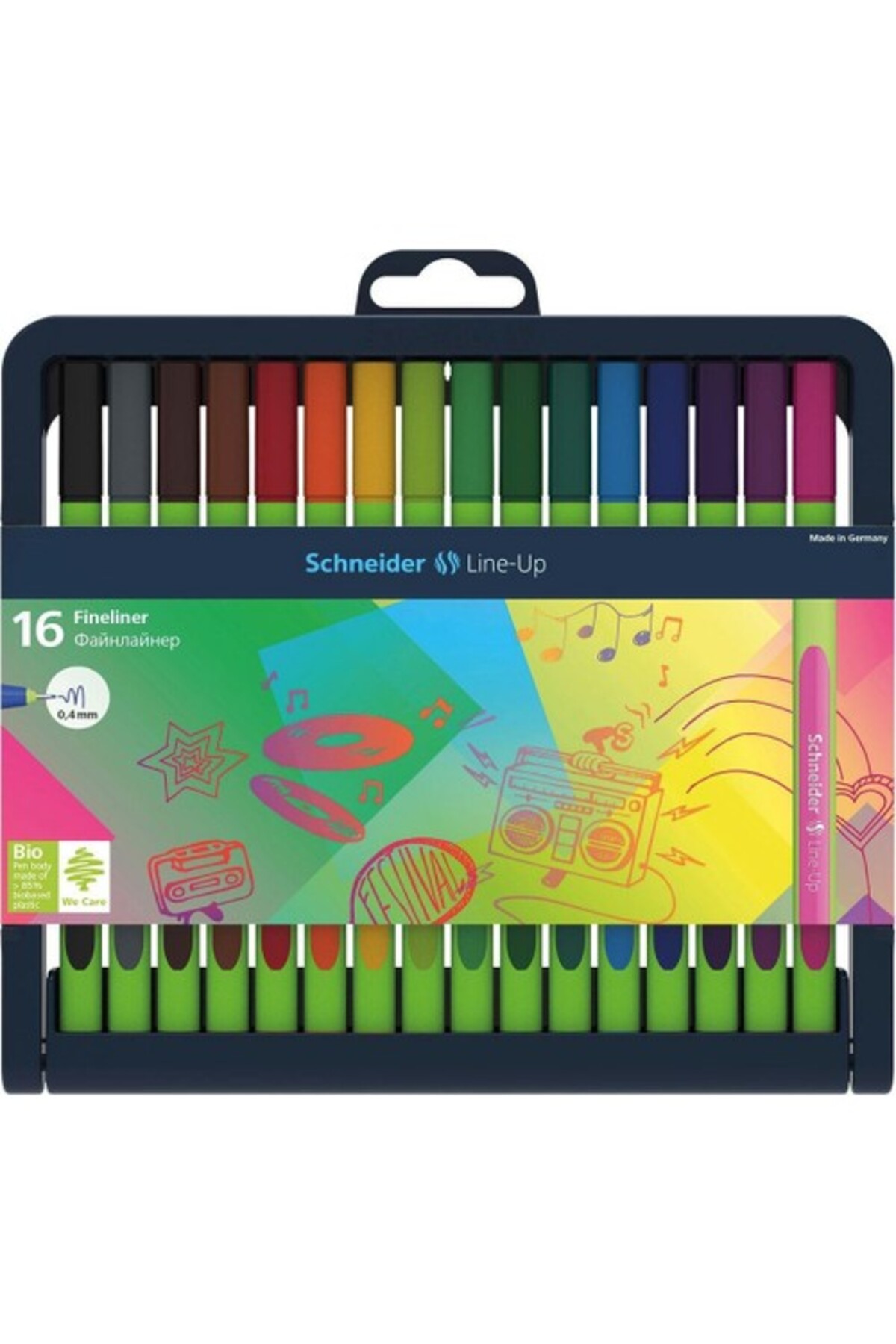 Schneider Link-It Bio-Plastic Fineliner 0.4 mm. 16 Colors Full Size