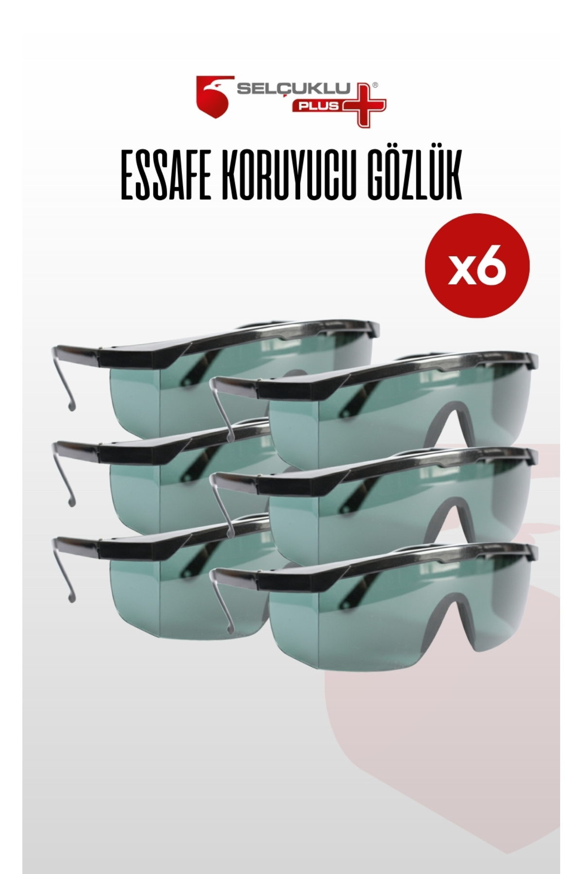 Essafe 1100 6'LI İş Güvenliği Gözlüğü – Darbelere, Toza ve UV Işınlarına Karşı Koruyucu, Şeffaf Lens