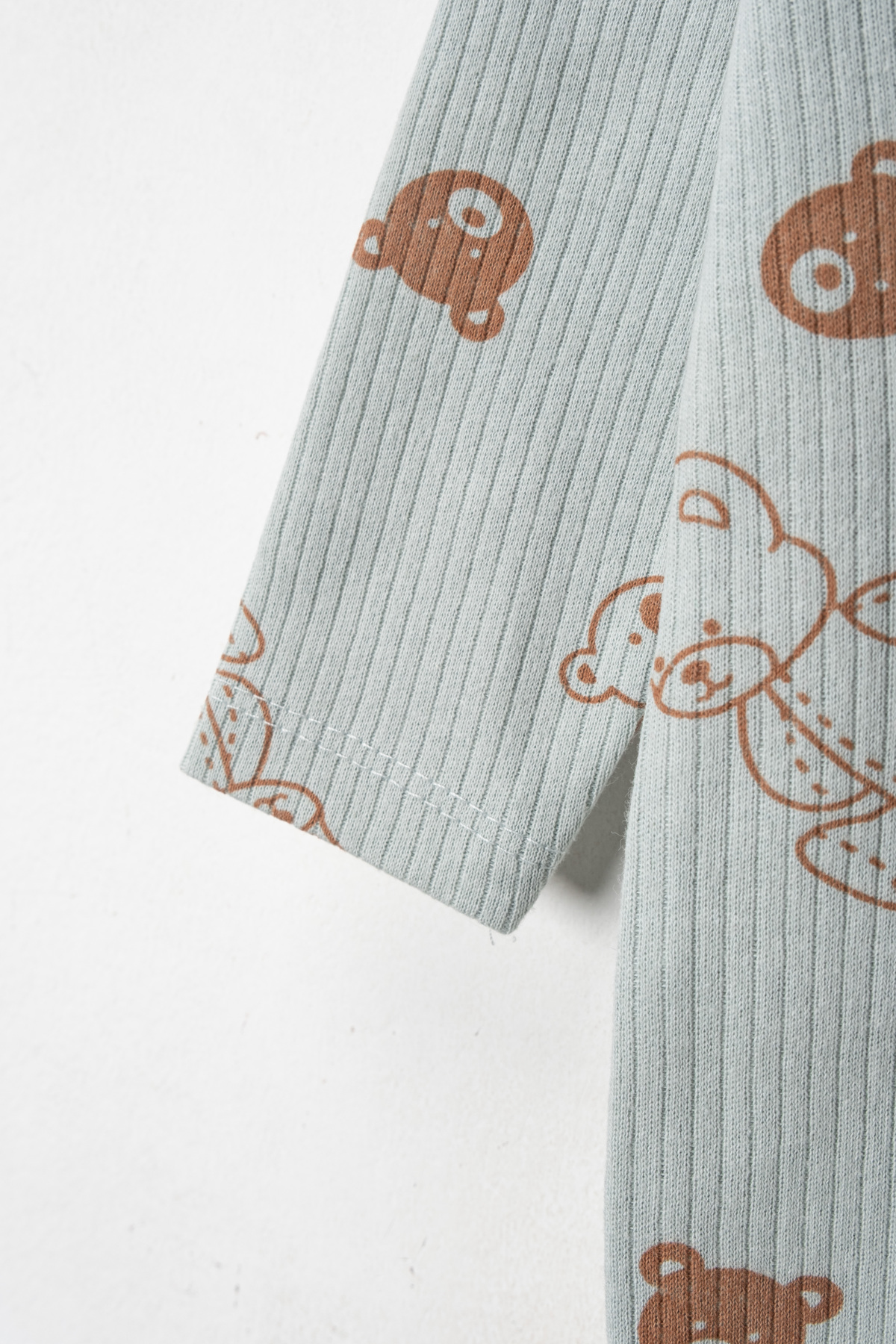 ENİA BABY Haki Erkek Bebek Ayıcık Desenli 2li Tulum Takımı Yenidoğan fotoğrafı 4 (önizleme)