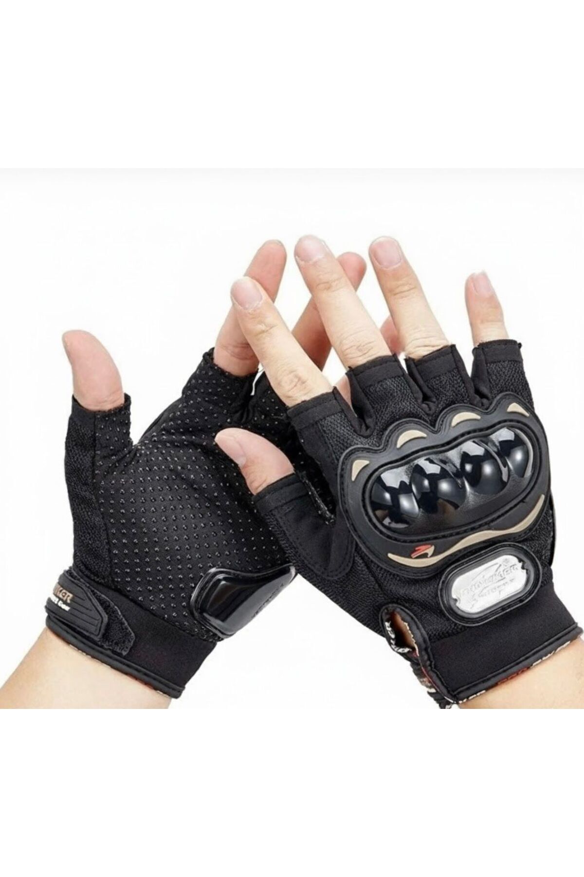 LEIDORY Siyah Yarım Eldiven Kısa Taktik Spor Motosiklet Bisiklet Eldiveni