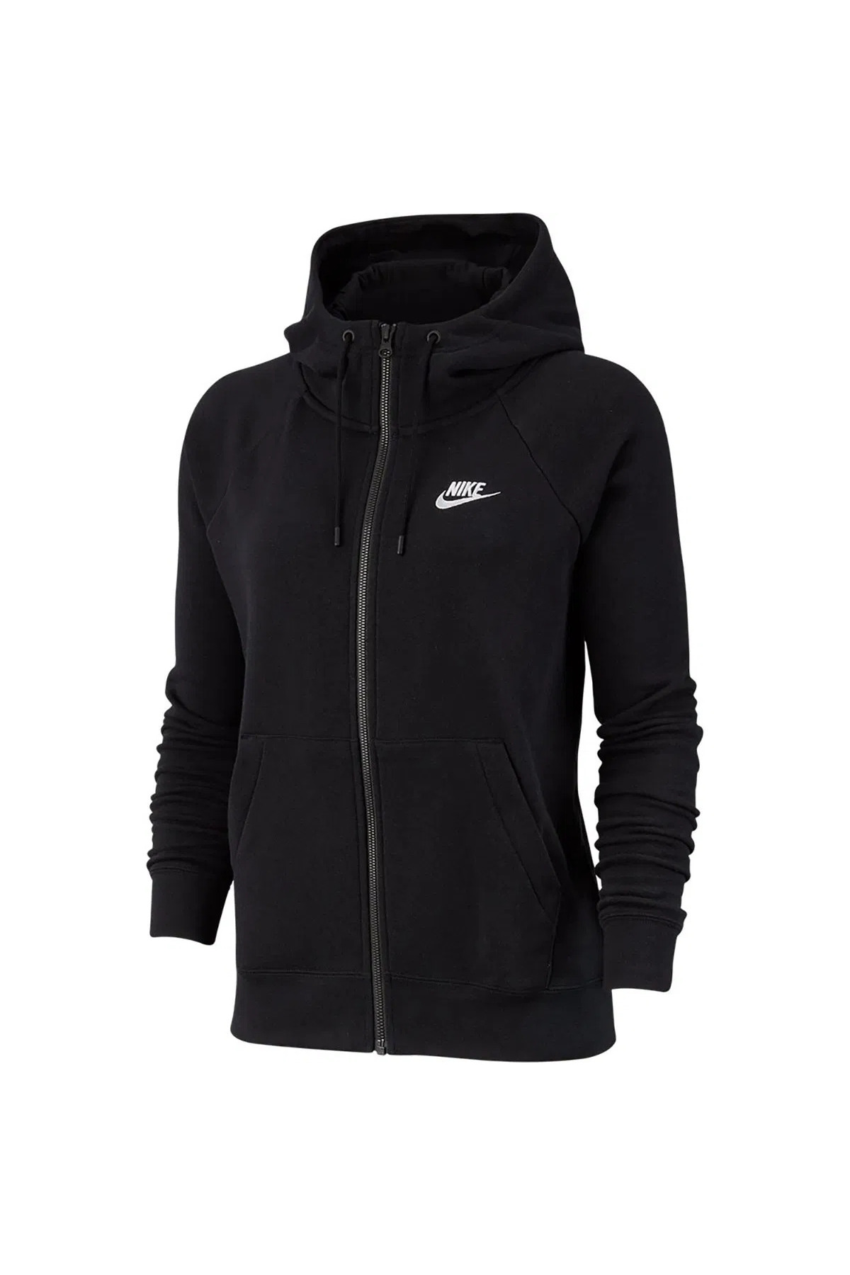 Nike Sportswear Full Zip Black Hoodie Fermuarlı Kapüşonlu Sweatshirt Siyah görsel 2