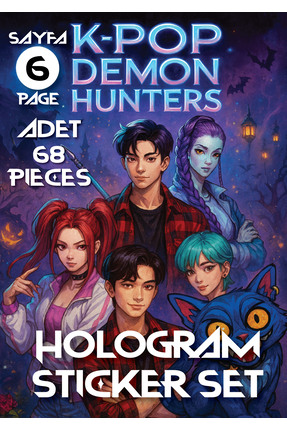 cakaybu KPOP Demon Hunters Sticker Seti 6 SAYFA HOLOGRAM