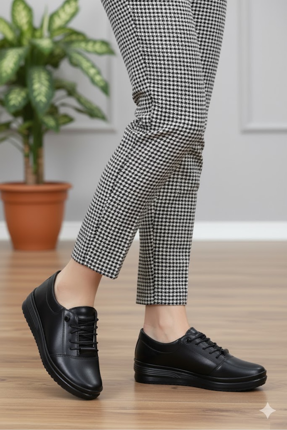 fort  Safir 1212 Siyah Ortopedik Anne Ayakkabısı Klasik Ayakkabı Kadın Günlük Ayakkabı - Görsel 3