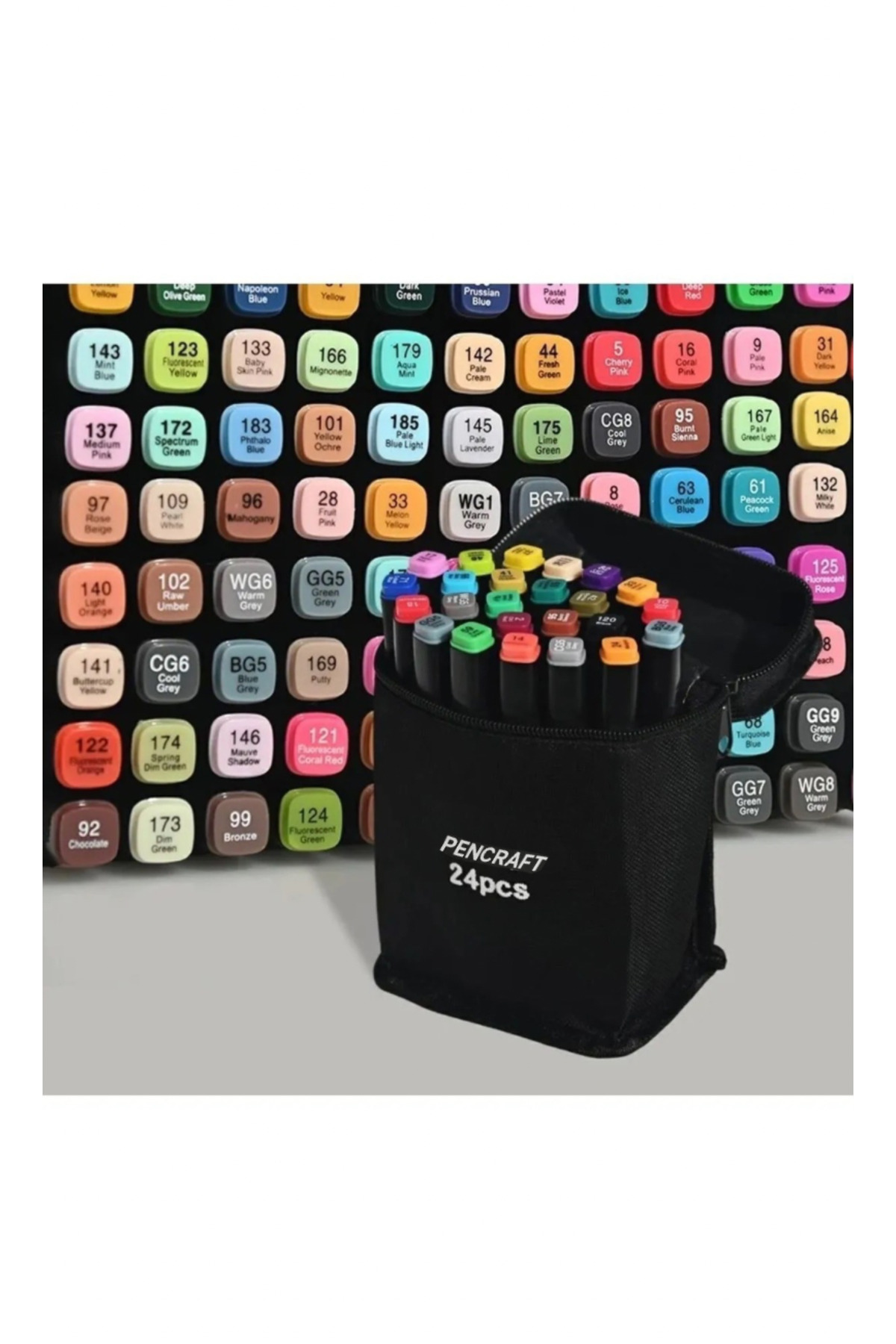 BEYZANA 24’lü Profesyonel Marker Boya Kalem Seti, Proje,mimarlık Çizim Seti