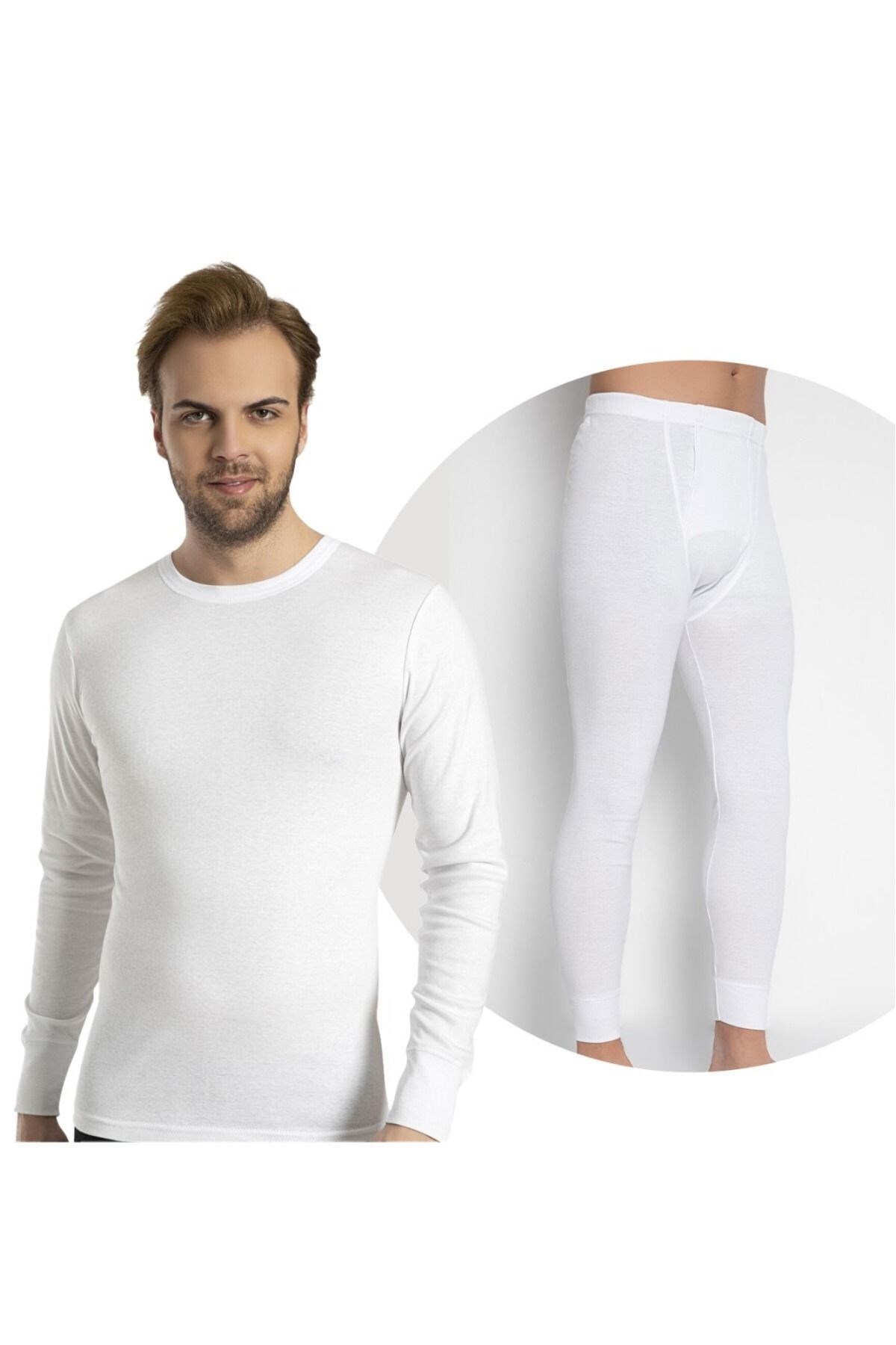 Bross Erkek Alt Üst Beyaz İçlik Takım %100pamuk1272/1028