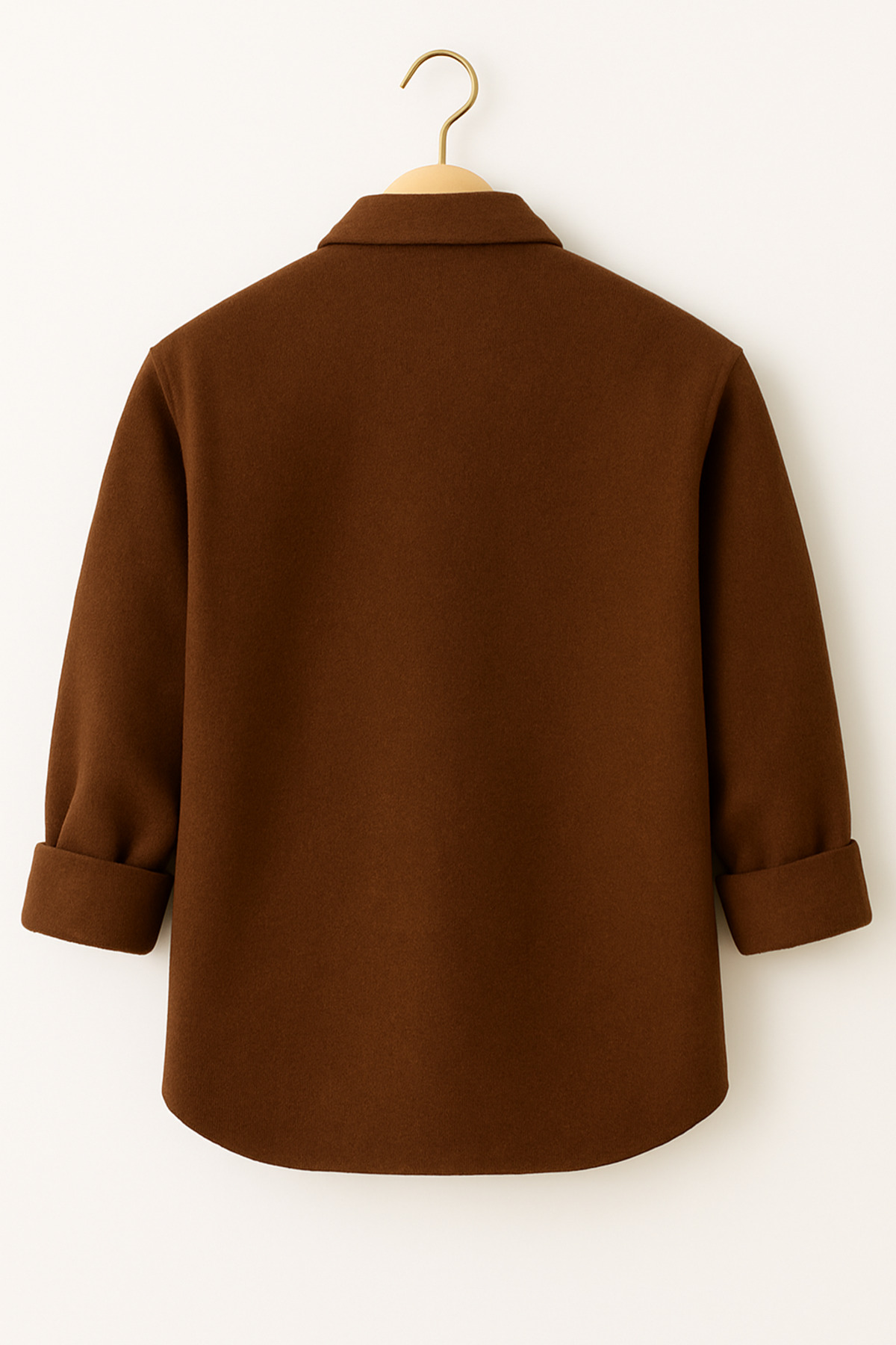 mavisima erkek giyimi  Erkek Kahverengi Kaşe Oduncu Tarzı Gömlek Ceket – Rahat Kalıp Yeni Sezon Kışlık Moda Trend - Görsel 3