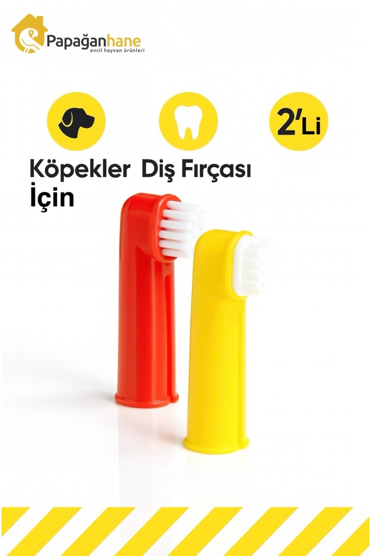 Papağanhane Kedi ve Köpek Diş Fırçası Seti 2’li | Silikon Parlatıcı + Temizleyici Fırça | Hijyenik Bakım