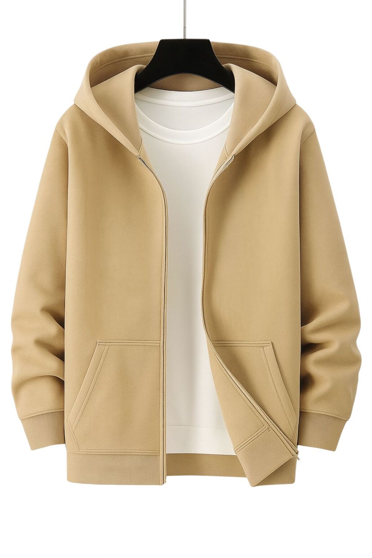 Karatopak Kapüşonlu Unisex Fermuarlı Sweatshirt / Hırka