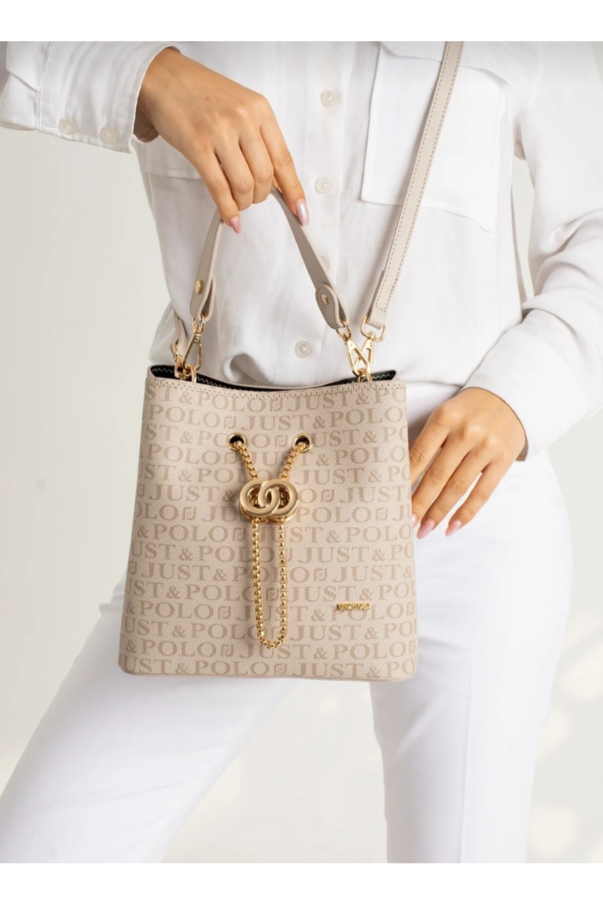 Women's Stone 3 Compartment Adjustable Long Strap Bag