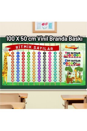 Göktuğ Hediyelik Ritmik Sayılar Eğitim Posteri – 100x50 cm Kaliteli Vinil Bas...