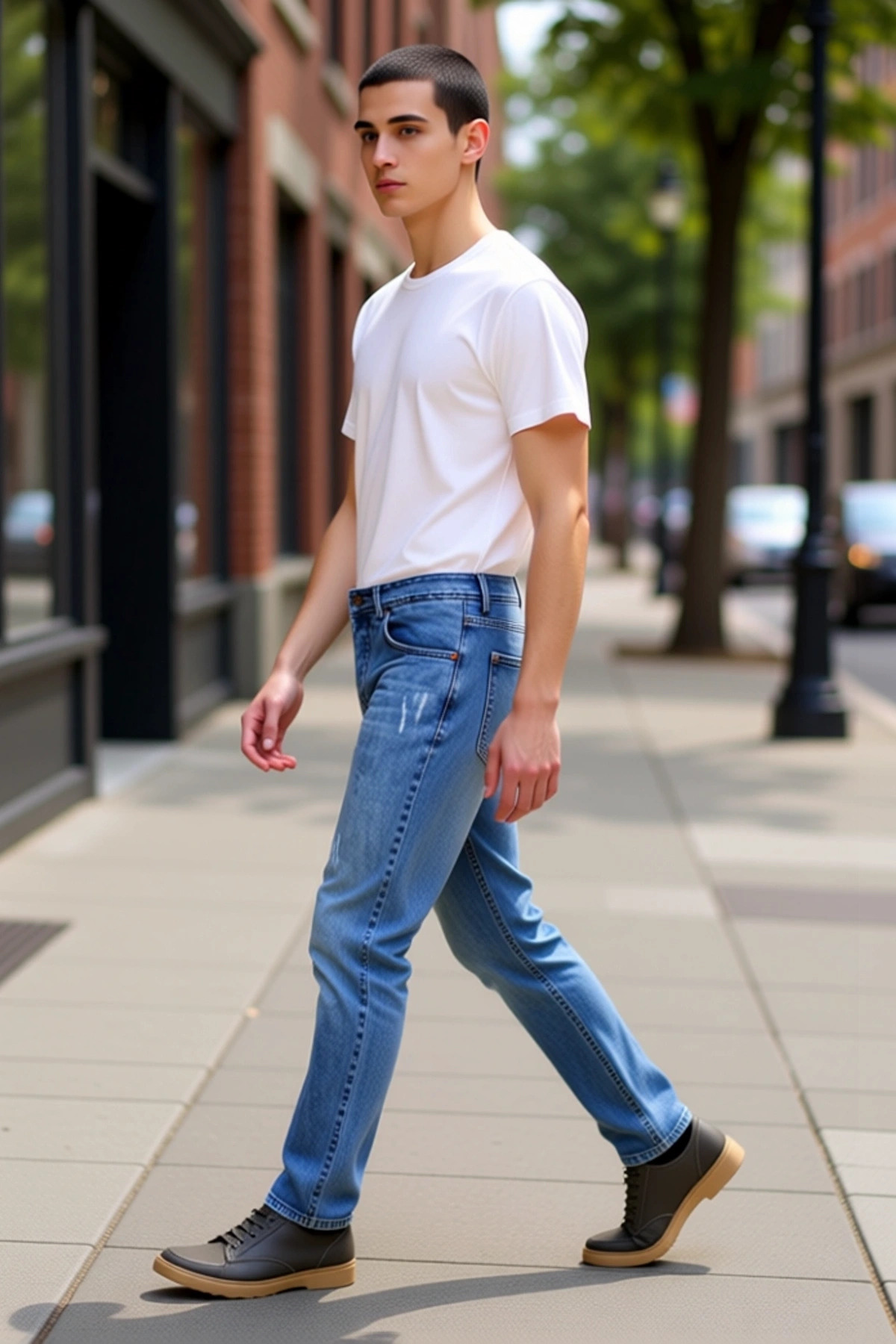 Erkek Moda Slim Fit Dar Kesim Denim Kot Pantolon Yırtık Detaylı Casual Günlük Dayanıklı Malzeme
