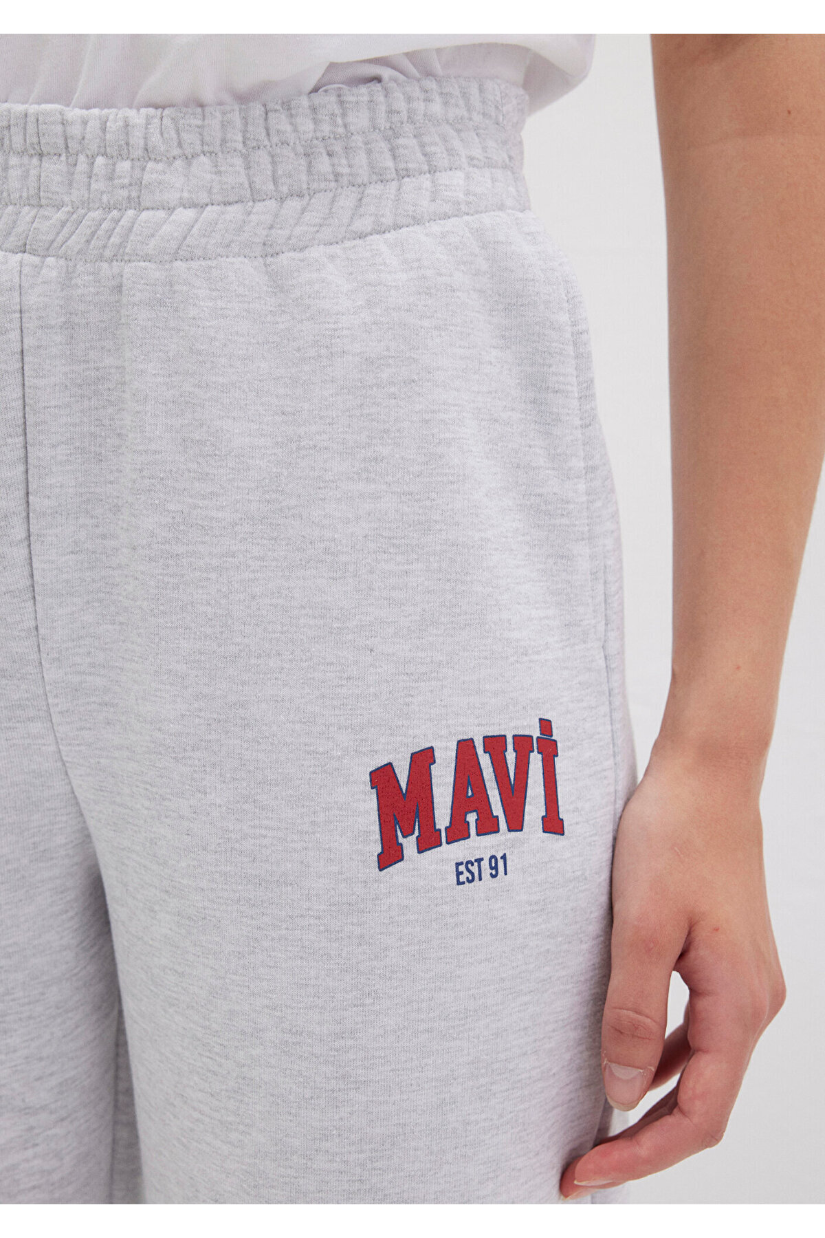 شلوار گرمکن خاکستری با چاپ لوگو ماوی 1010757-85438