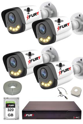 FURY 4 Lü Sesli Güvenlik Kamerası 5590S 5 Mp Lens Gece Renkli Full Hd Kamera ...