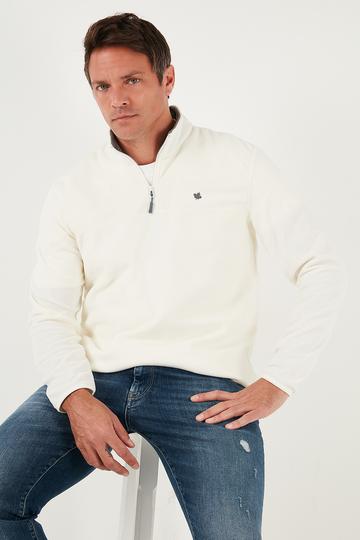 Buratti Regular Fit Anti-pilling Tüylenme Yapmayan Bato Yaka Kışlık Şardonlu Polar Erkek Polar 59060