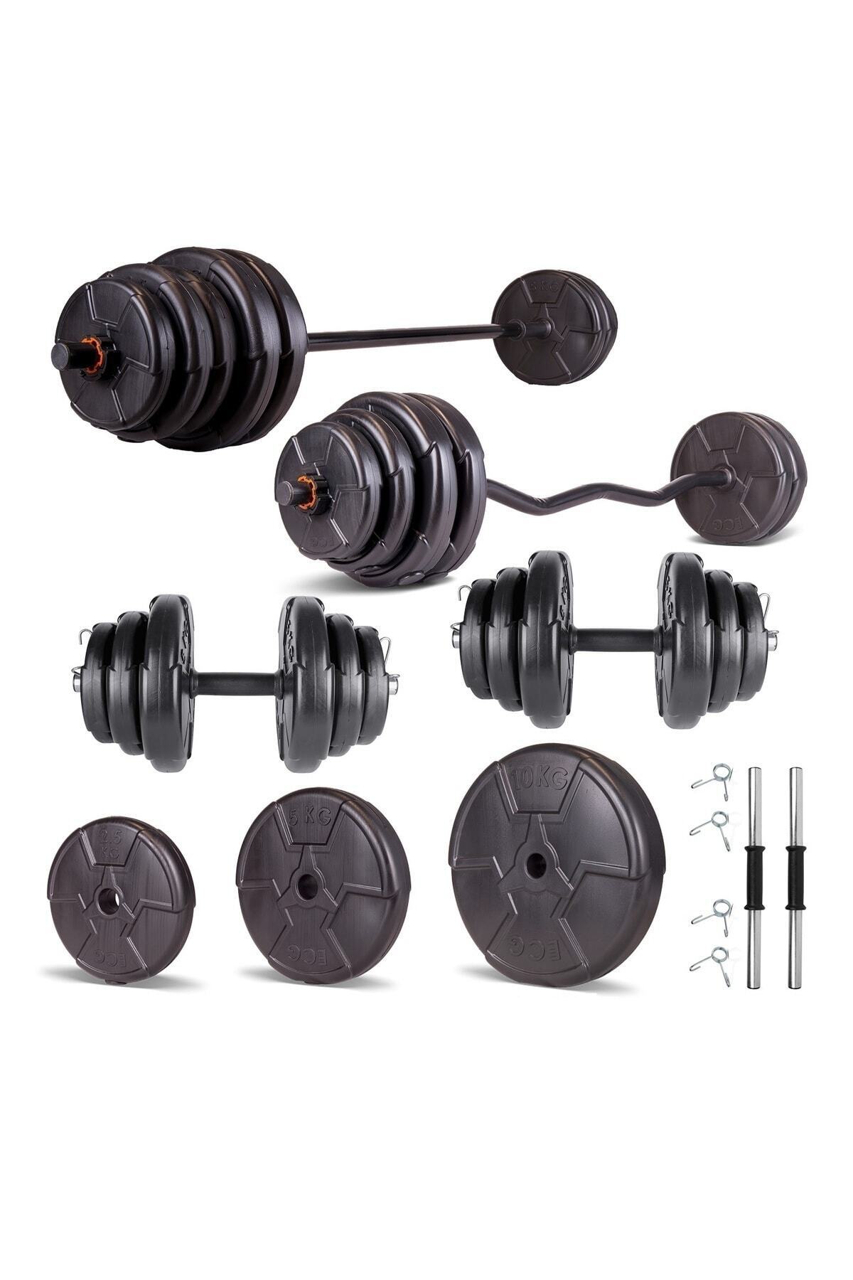 ECG Ecgspor HERO Serisi 58 KG Z BAR Dambıl Seti ve Fitness Ağırlık Seti