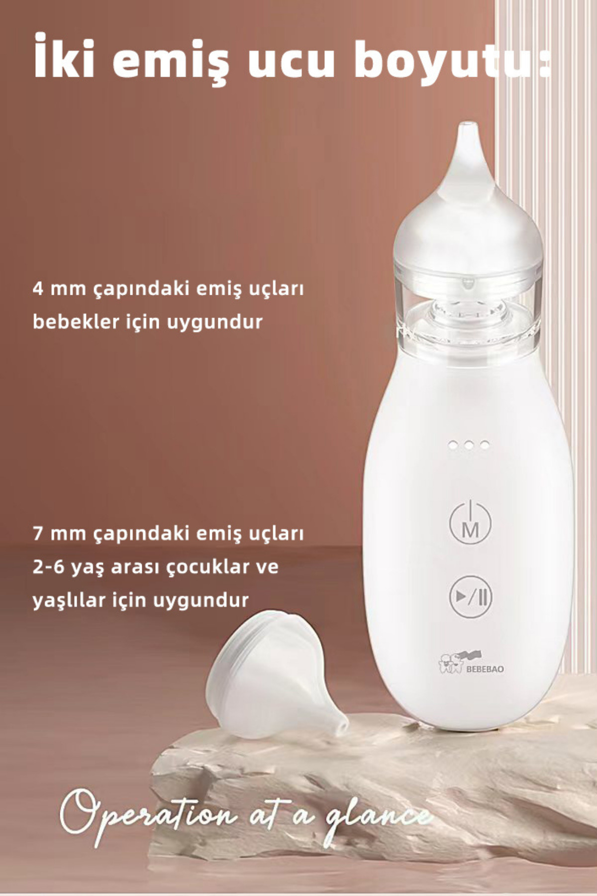 Bebebao Q2 Elektrikli Bebek Burun Aspiratörü Çocuk Burun Temizleme Makinesi Şarjlı fotoğrafı 7 (önizleme)