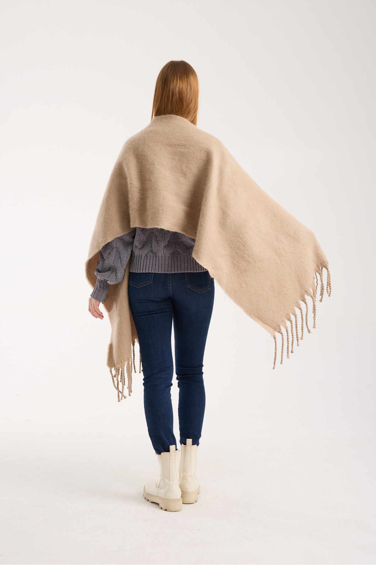 Hat Town  Unisex Puffy Düz Renk Şal Atkı - Görsel 8