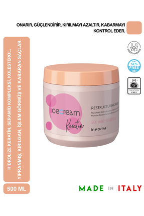 Inebrya Ice cream Keratin Yeniden Yapilandirici Maske 500 ml