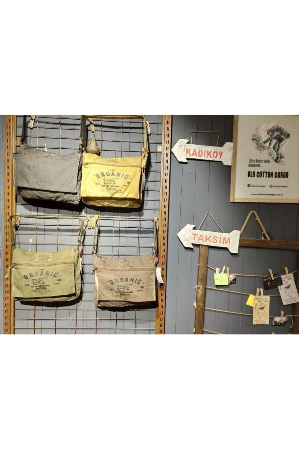 Old Cotton  Salaş Omuz Çantası Pamuk Postacı Laptop Okul Seyahat Günlük Vintage Retro - Mulater Bag 8128 - Görsel 7