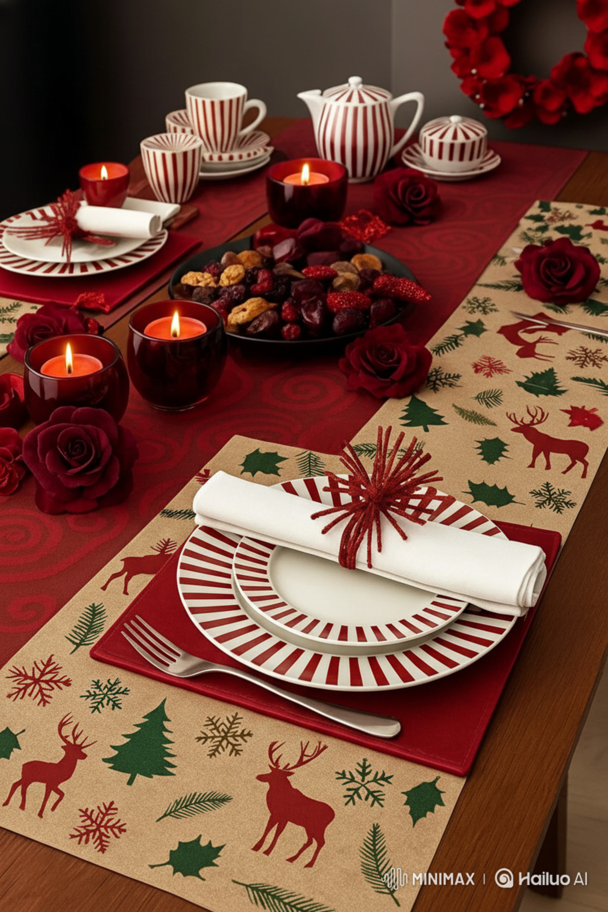 Dekals 40 Adet Renkli Yılbaşı Sofrası Sunum Aksesuar Kağıdı Tabak Altı Servis Kağıdı 25x35