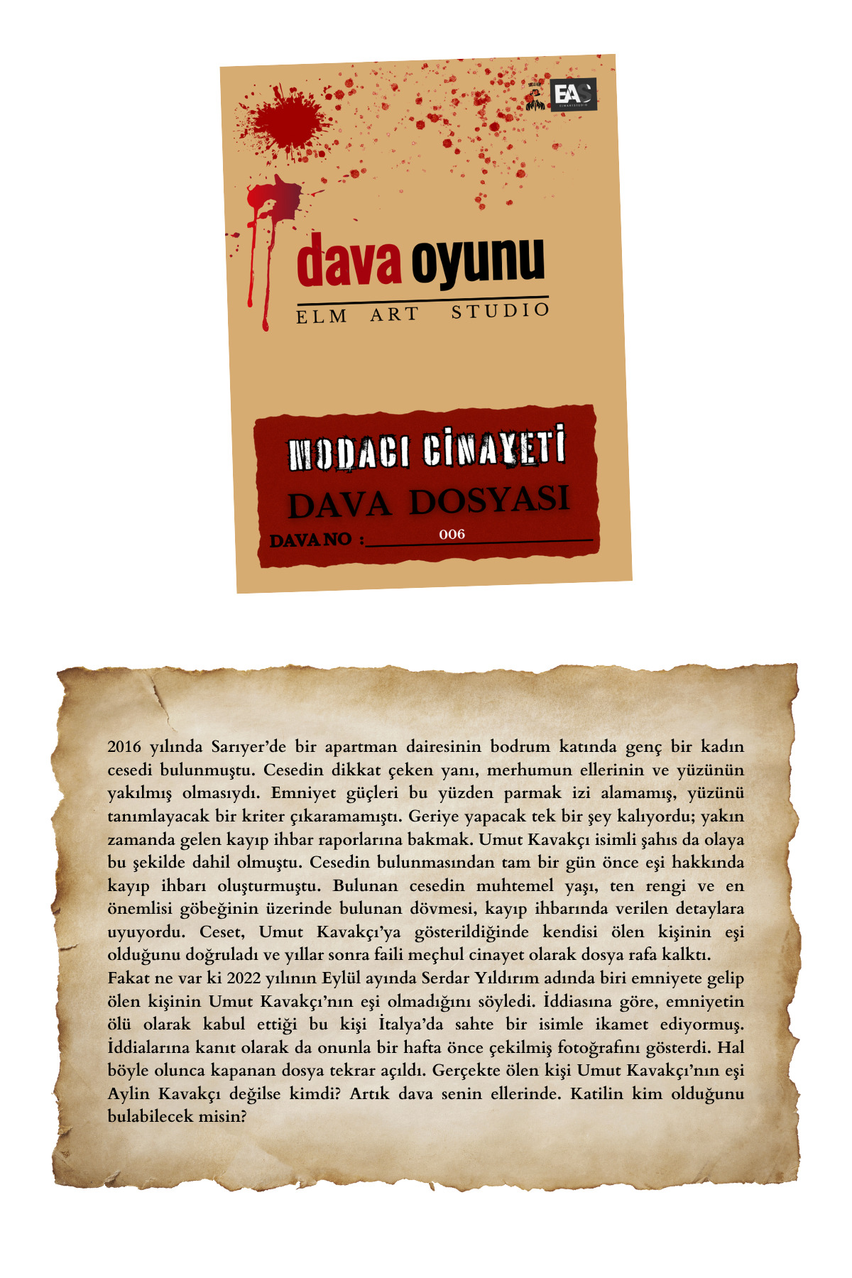Dedektifim Official Dedektif Oyunu, Kutu Oyunu, 3 Dava Tek Paket, Cinayet Çözme Dava Dosyası, Katil Kim fotoğrafı 4 (önizleme)