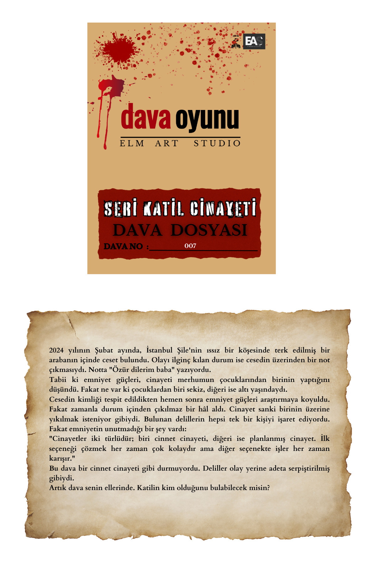 Dedektifim Official Dedektif Oyunu, Kutu Oyunu, 3 Dava Tek Paket, Cinayet Çözme Dava Dosyası, Katil Kim fotoğrafı 3 (önizleme)