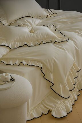 conzaliza Çift Kişilik Lüx Fırfırlı Nevresim Seti