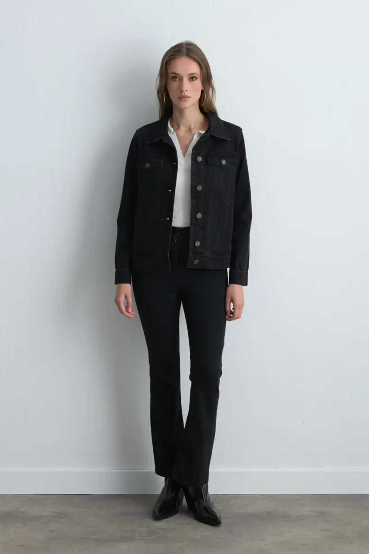 Gusto  Denim Black Ceket - Siyah - Görsel 3