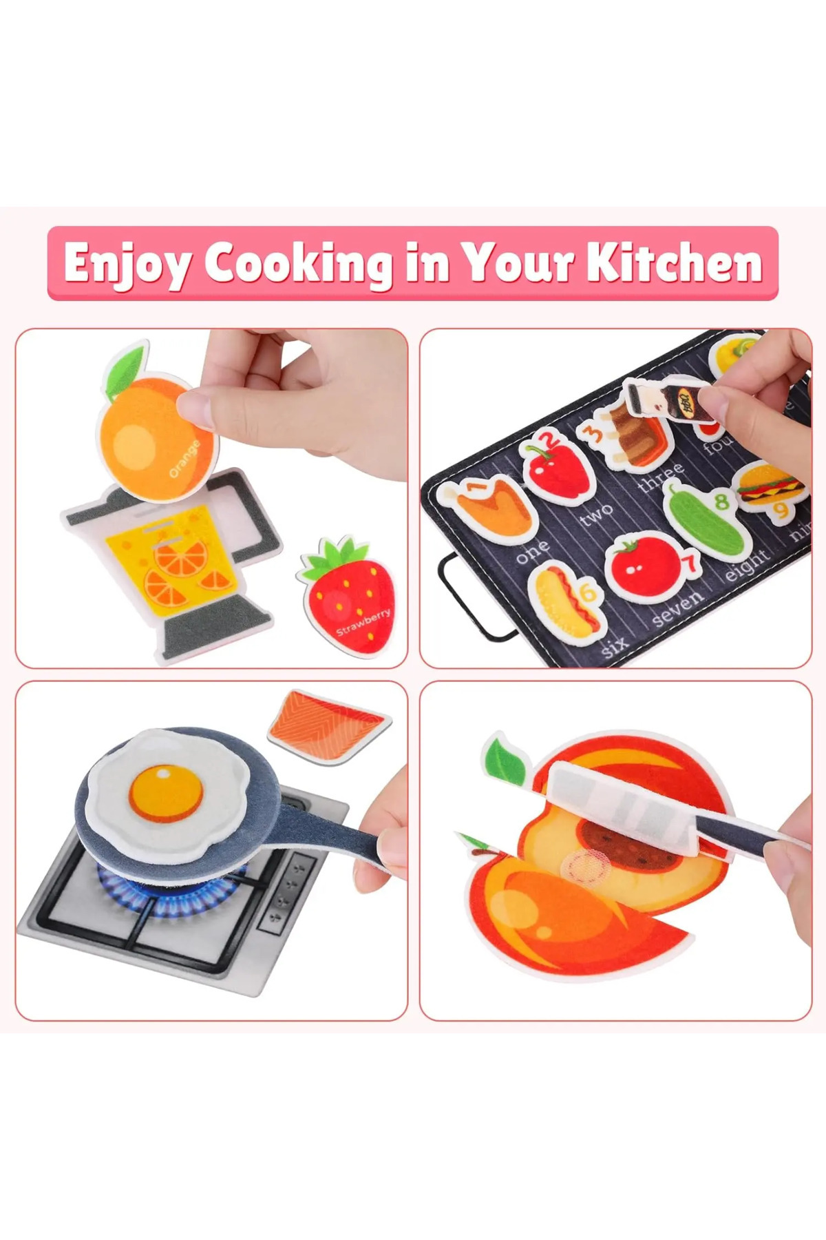 کتاب آشپزی، تخته سرگرمی کودک نوپا، اسباببازیهای مونتهسوری، کتاب سرگرمی، اسباببازیهای آموزشی، یادگیری و حسی برای دختر