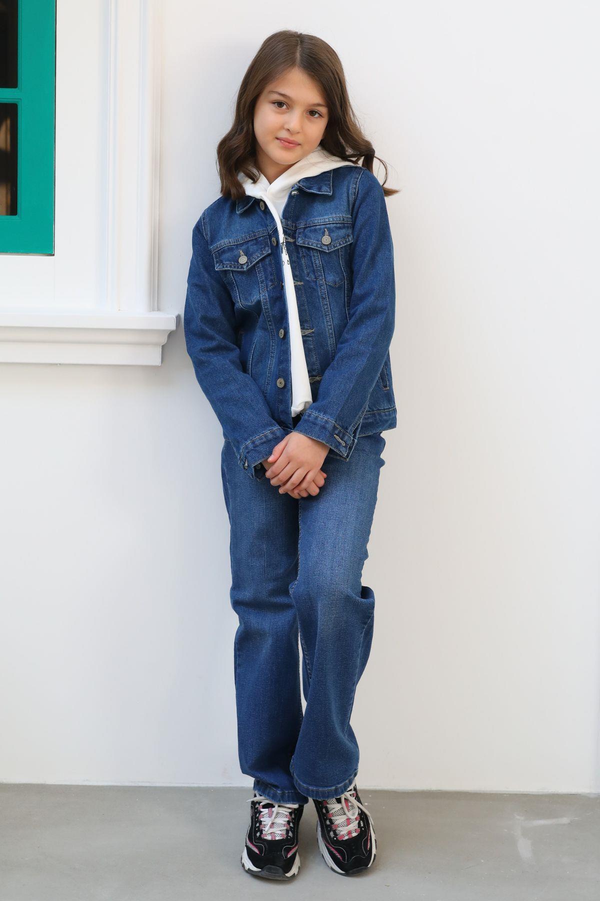 Mutlu Kids  Unisex Çocuk Kot Ceket - Görsel 2