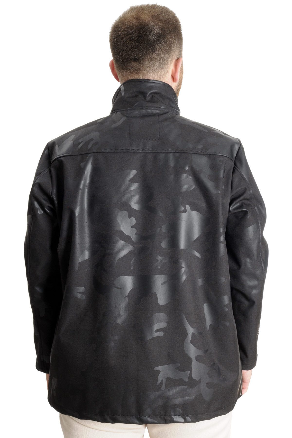 ModeXL Mode XL Büyük Beden Erkek Waterproof Softshell 23232 Siyah görsel 4