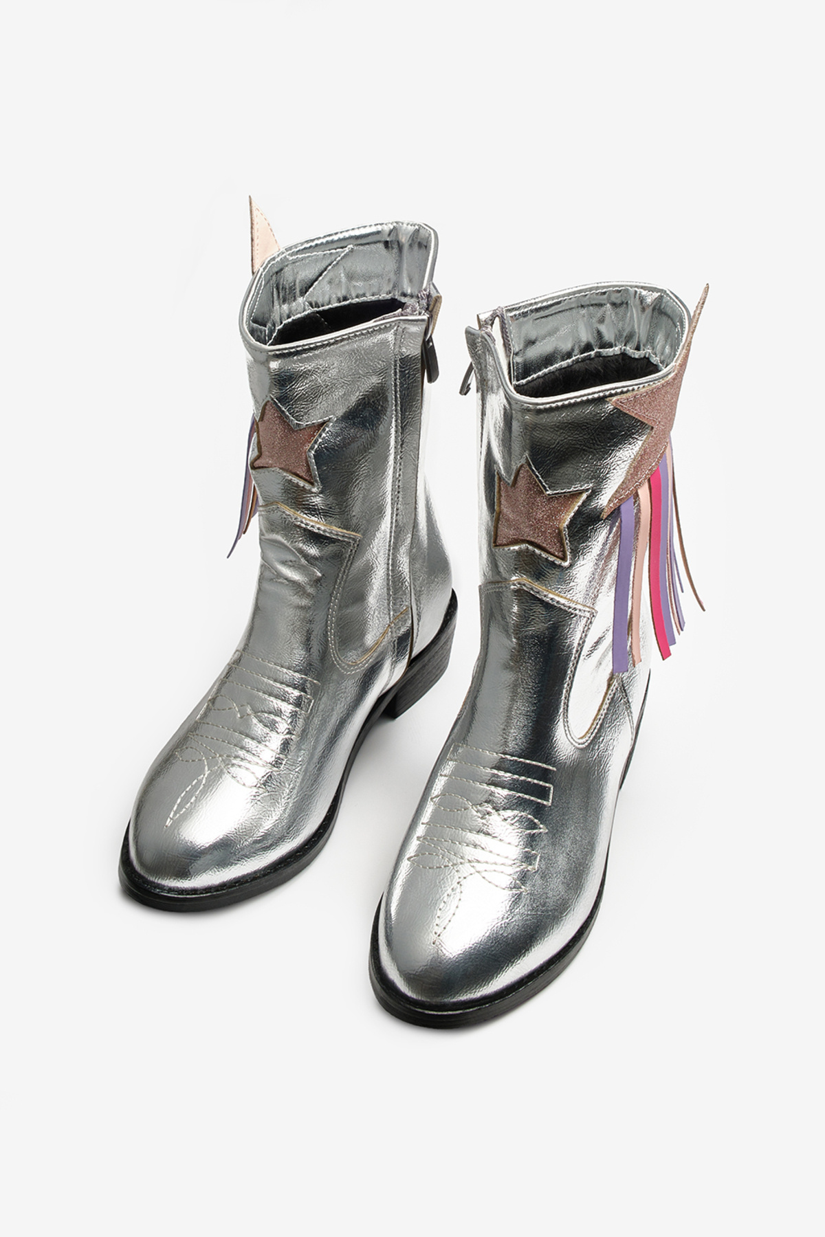 Le Mabelle Gümüş Yıldız ve Püskül Detaylı Kız Çocuk Kovboy Bot fotoğrafı 5 (önizleme)