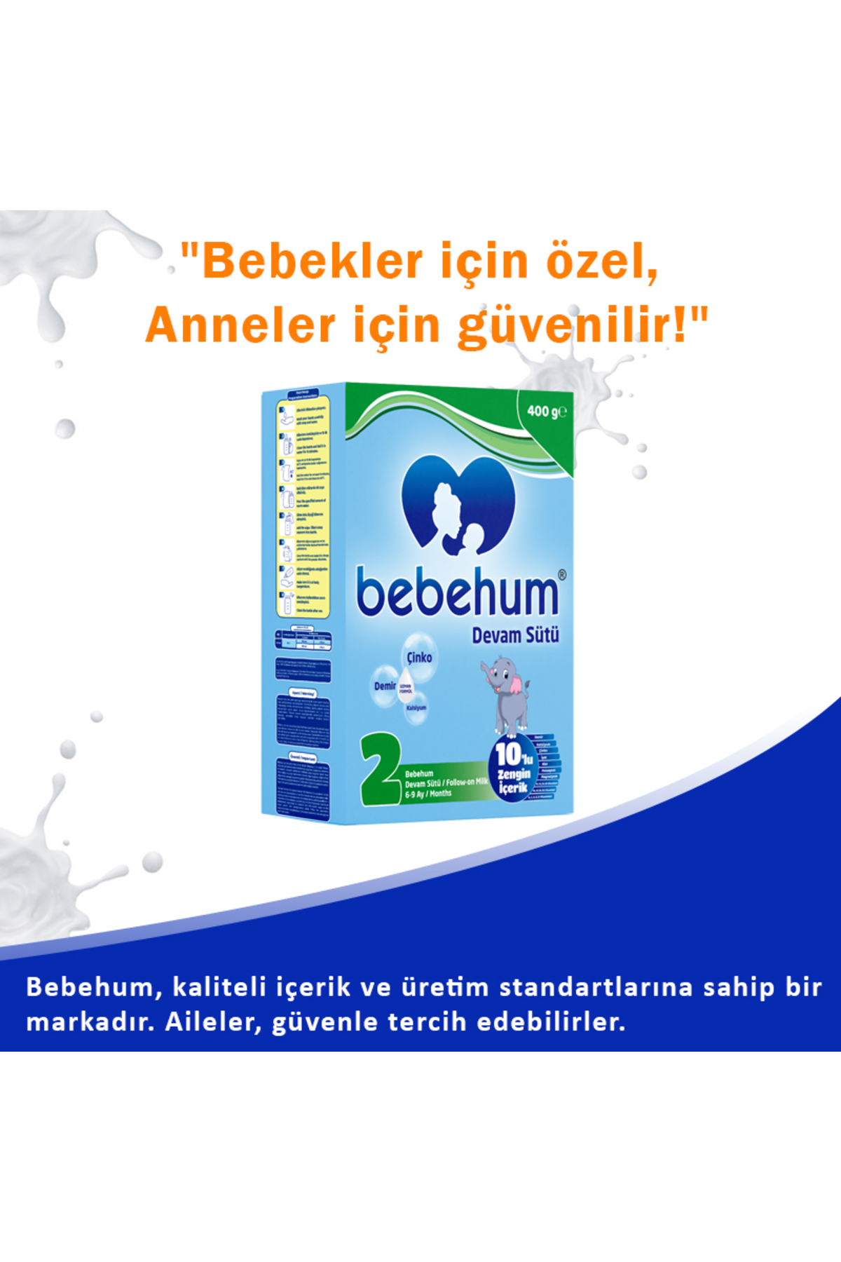 bebehum 2 Devam Sütü 400 gr 6-9 Ay 10 Adet fotoğrafı 3 (önizleme)