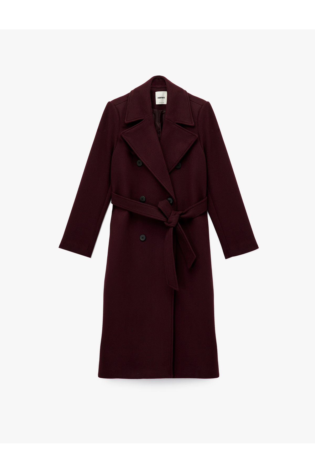 Koton  Trenç Kaban Uzun Kollu Cepli Kruvaze Kemerli - Görsel 7