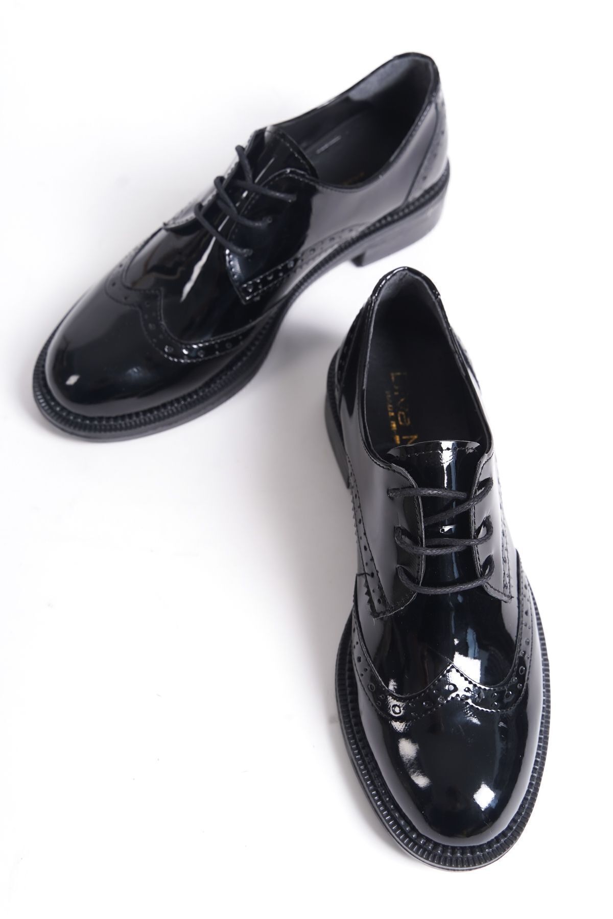 öz se shoes VULKAN Kadın Günlük Ayakkabı - Oxford Siyah Rugan görsel 4