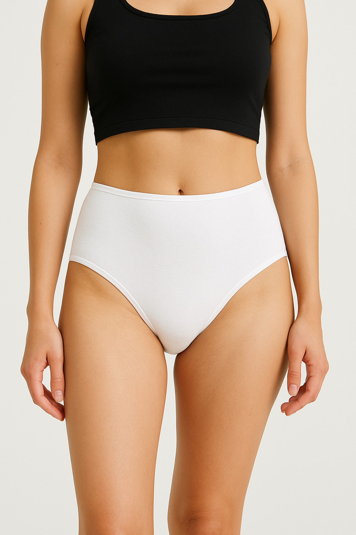 OrganicKid Yüksek Bel Kadın Beyaz Slip Külot 2'li Set