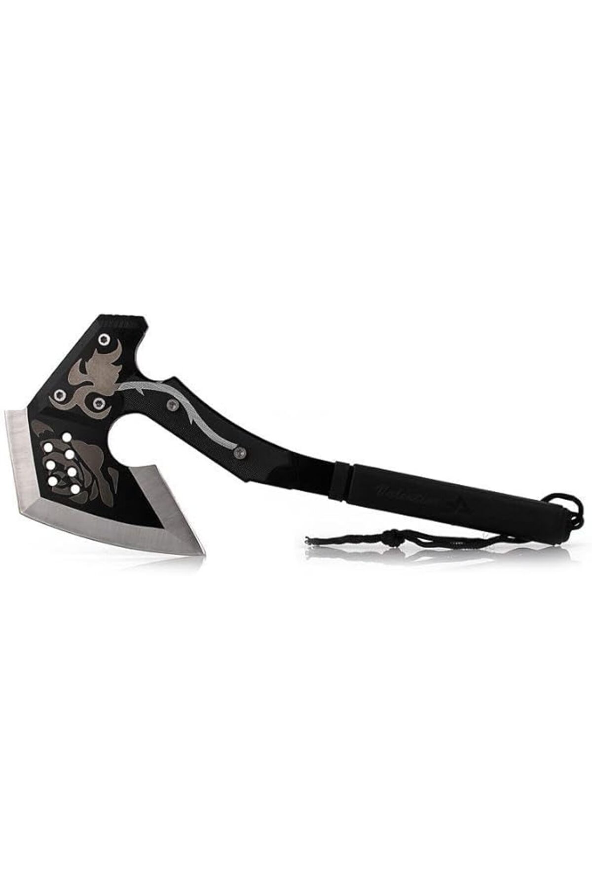 salesalbutik İşlemeli Tomahawk Kamp Balta Çelik Saplı Kılıflı