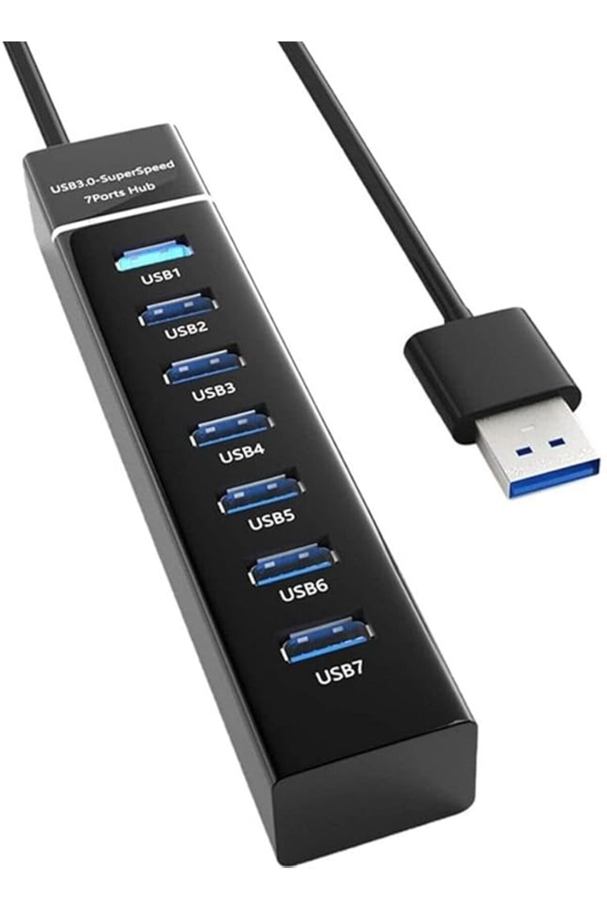 salesalbutik PX-3017 ONEZERO 1.2 Metre USB3.0 Hub, 7 Port USB 3.0 Çoklayıcı, USB Çoklayıcı Siyah, 7 Port Usb Hub