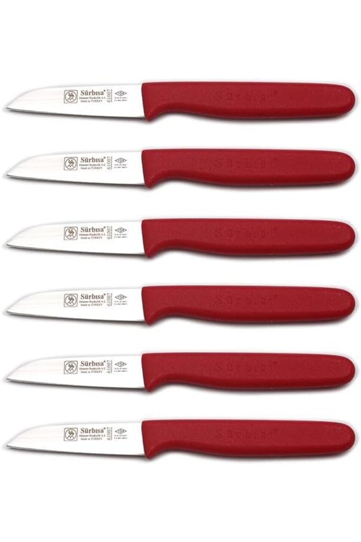 yenibagshop Sürmene 6'lı Meyve Bıçağı Seti 61007 (Kırmızı)