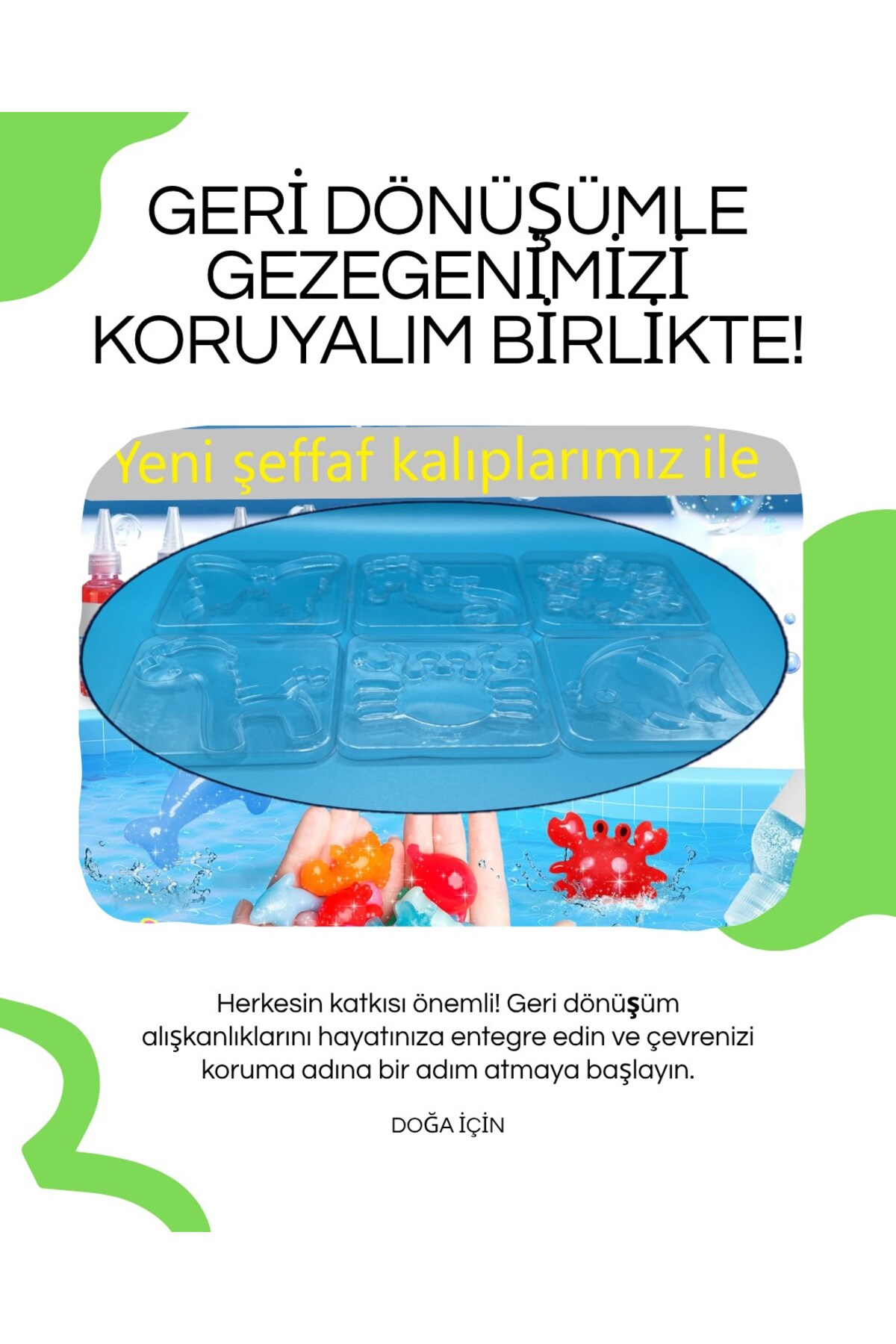 ست اسباب‌بازی آبی Elf Aqua Gel: ۵ رنگ، بطری ژل، ۶ قالب