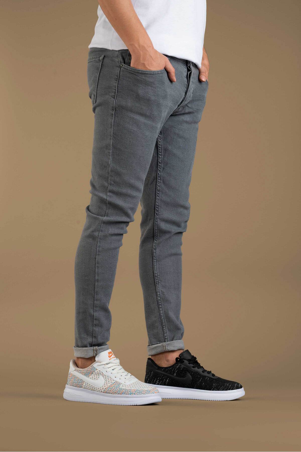 bombe  Erkek Slim Fit Dar Kesim Tırnaklı Kot Pantolon - Görsel 4