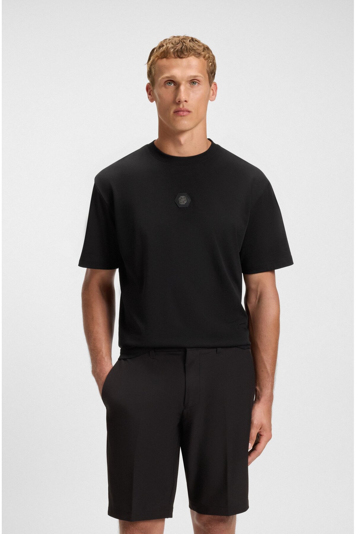 باس تی‌شرت آستین کوتاه مردانه طرح 100% پنبه، یقه گرد، مشکی، کد 50544316-001