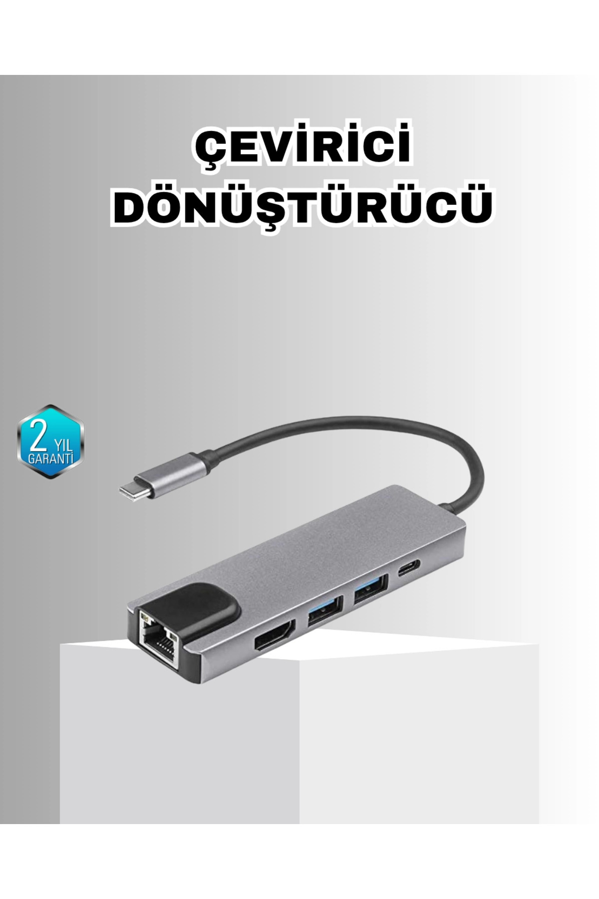 Lisinya BFS Alüminyum Kasalı MacBook USB-C Hub – 4K HDMI, USB 3.0, SD/TF Kart Girişi, PD Şarj Desteği