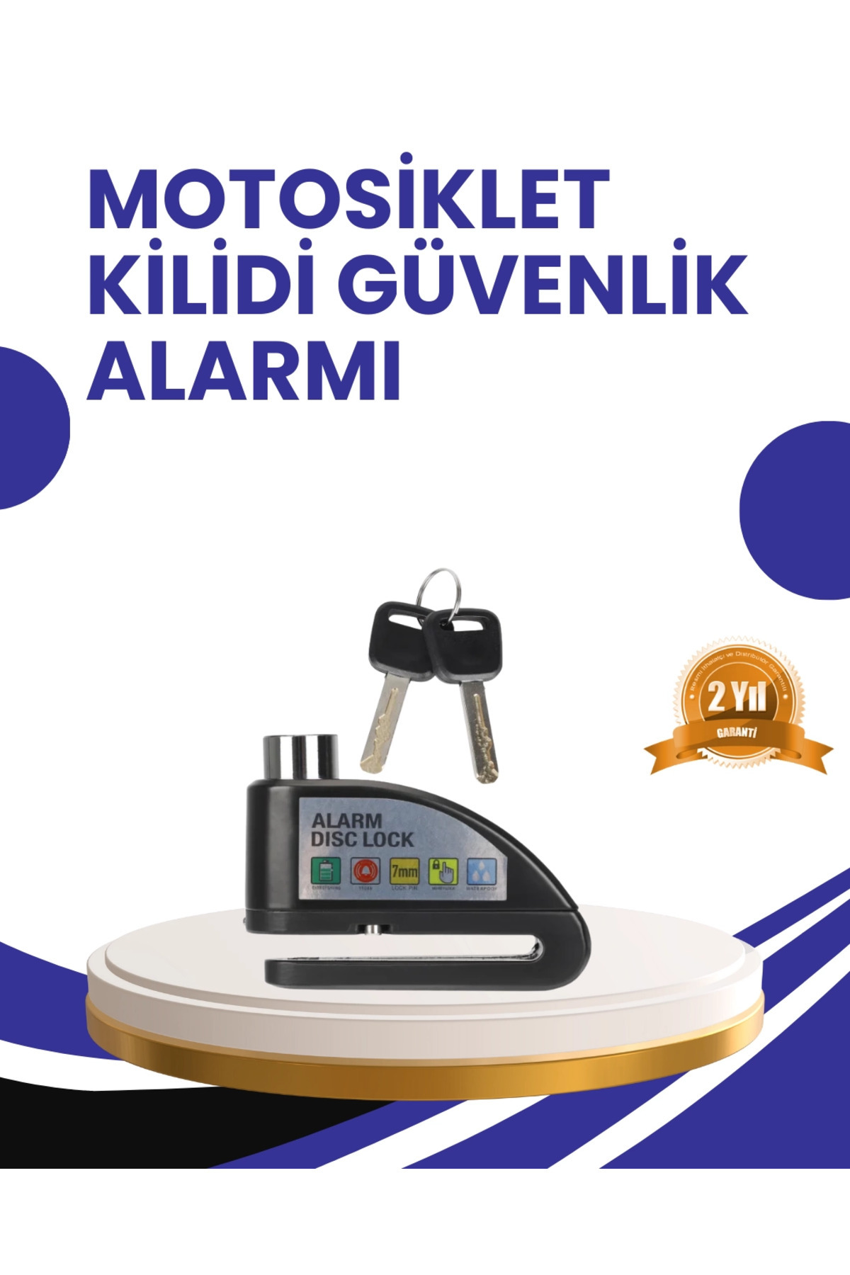 Kuzgun Ticaret BFS Taşınabilir Alarm Disk Kilidi Motosiklet Scooter Bisiklet Güvenlik