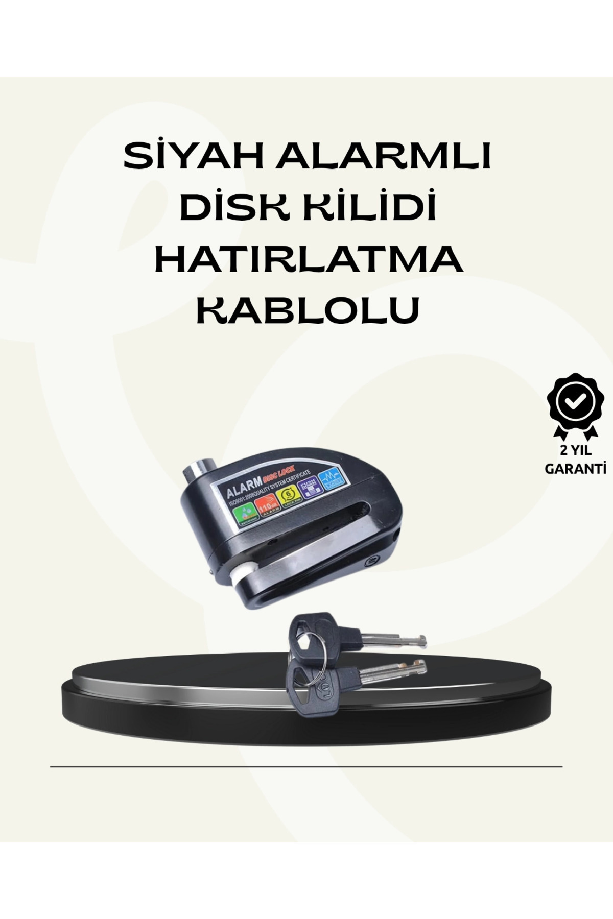 Kuzgun Ticaret BFS Çift Modlu 110dB Alarmlı Disk Kilidi Suya Dayanıklı