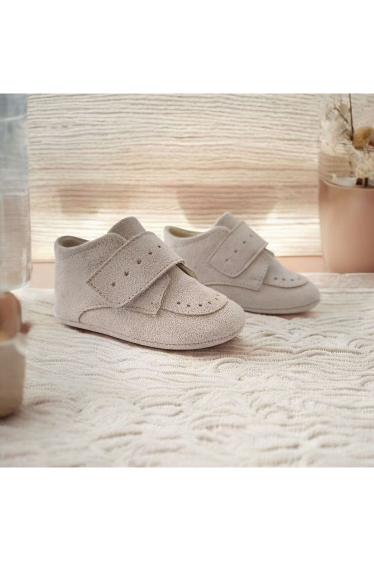 Suede İLKADIM baby moccasin velcro